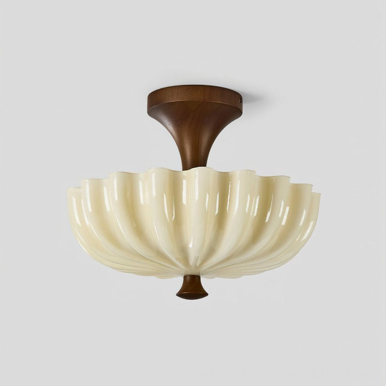 Bofea mid-century modern scalloped ceiling lamp main product shot for size and style reference