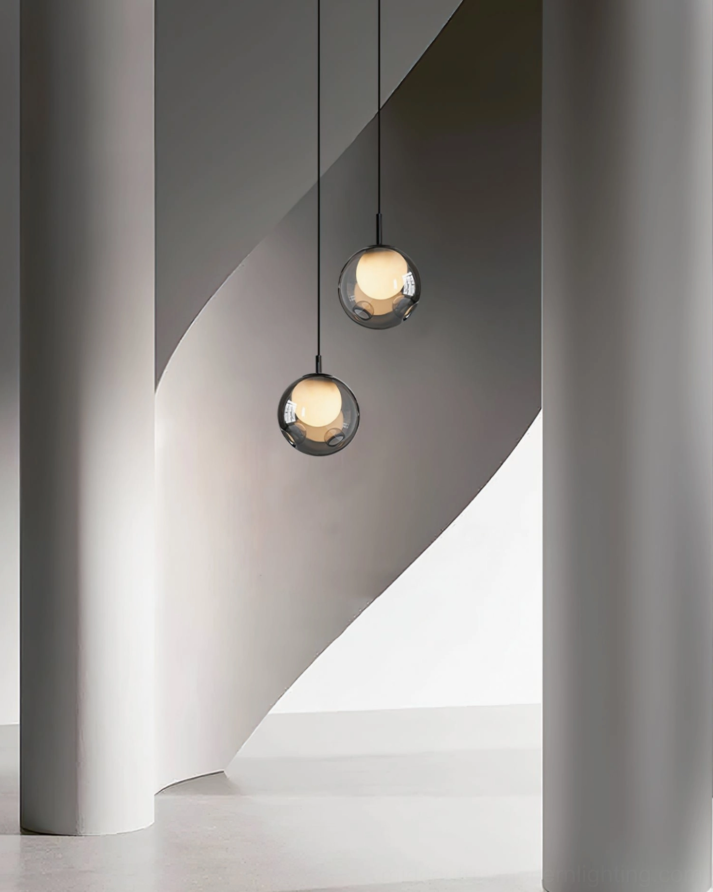 Bokt pendant light fixture design glass sphere modern minimalist suspension wire