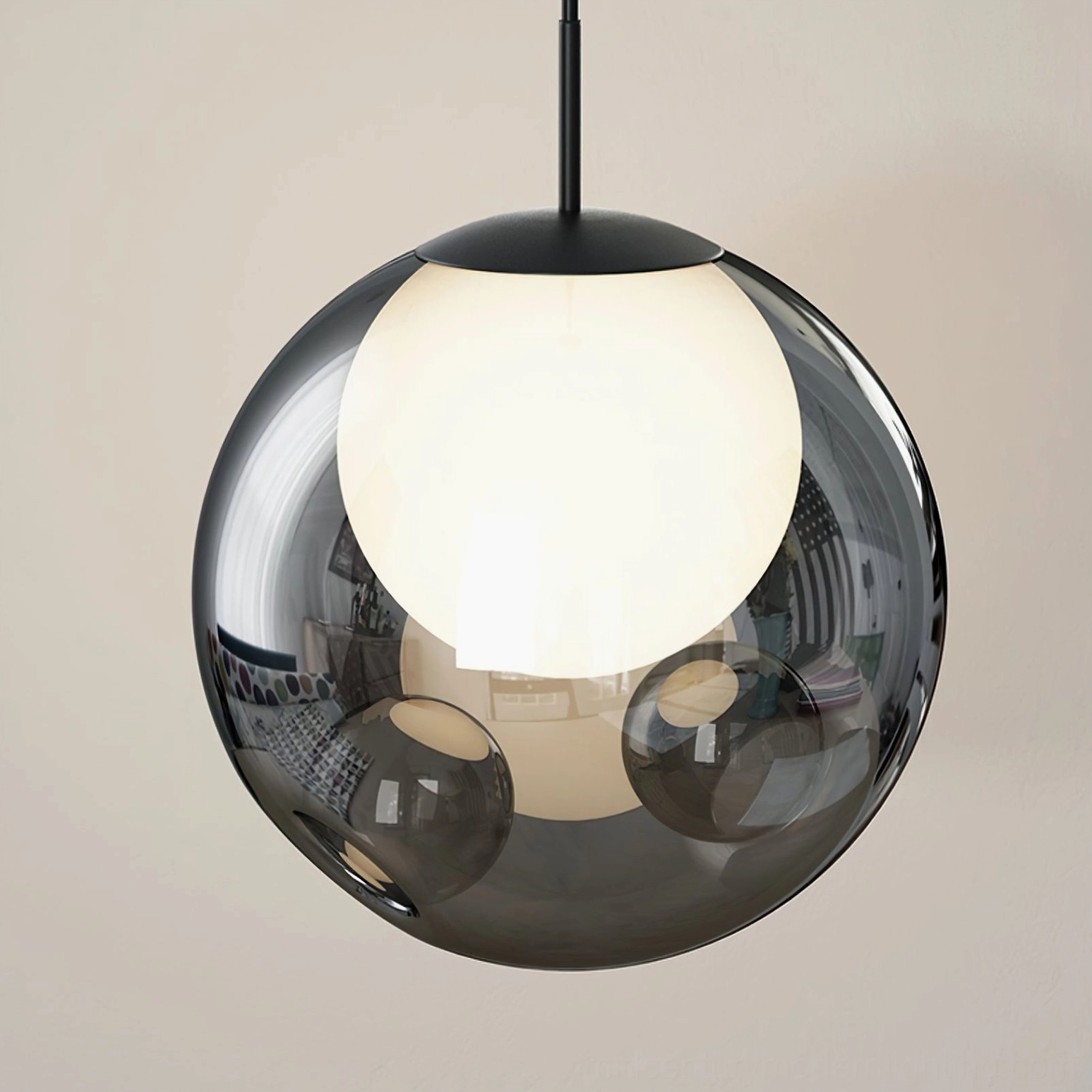 Bokt pendant lamp installation white finish ceiling mount contemporary interior