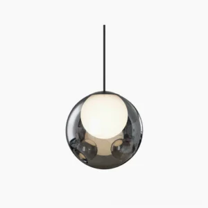 Bokt smoked glass globe pendant lamp studio product shot modern minimalist design