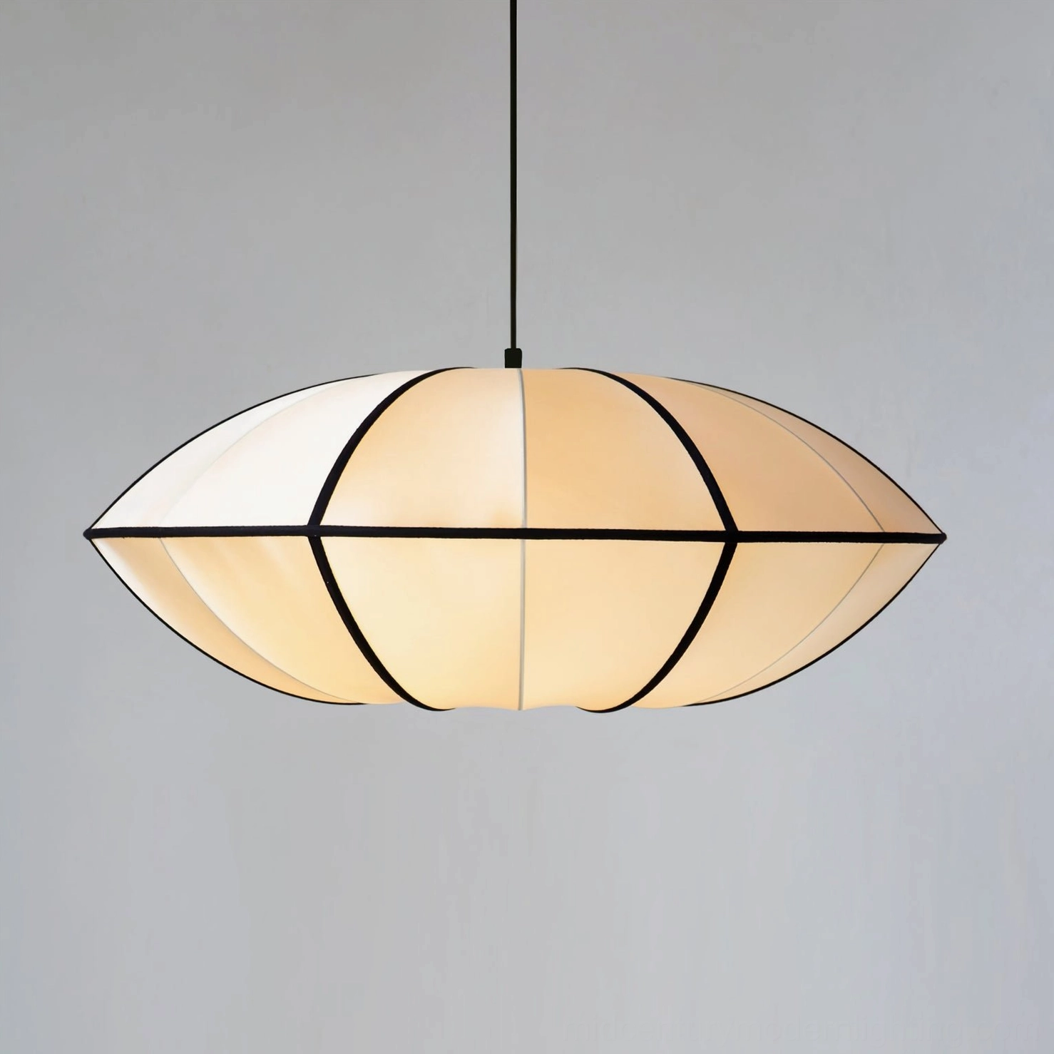 Bombori mid-century fabric pendant light, artistic interior application