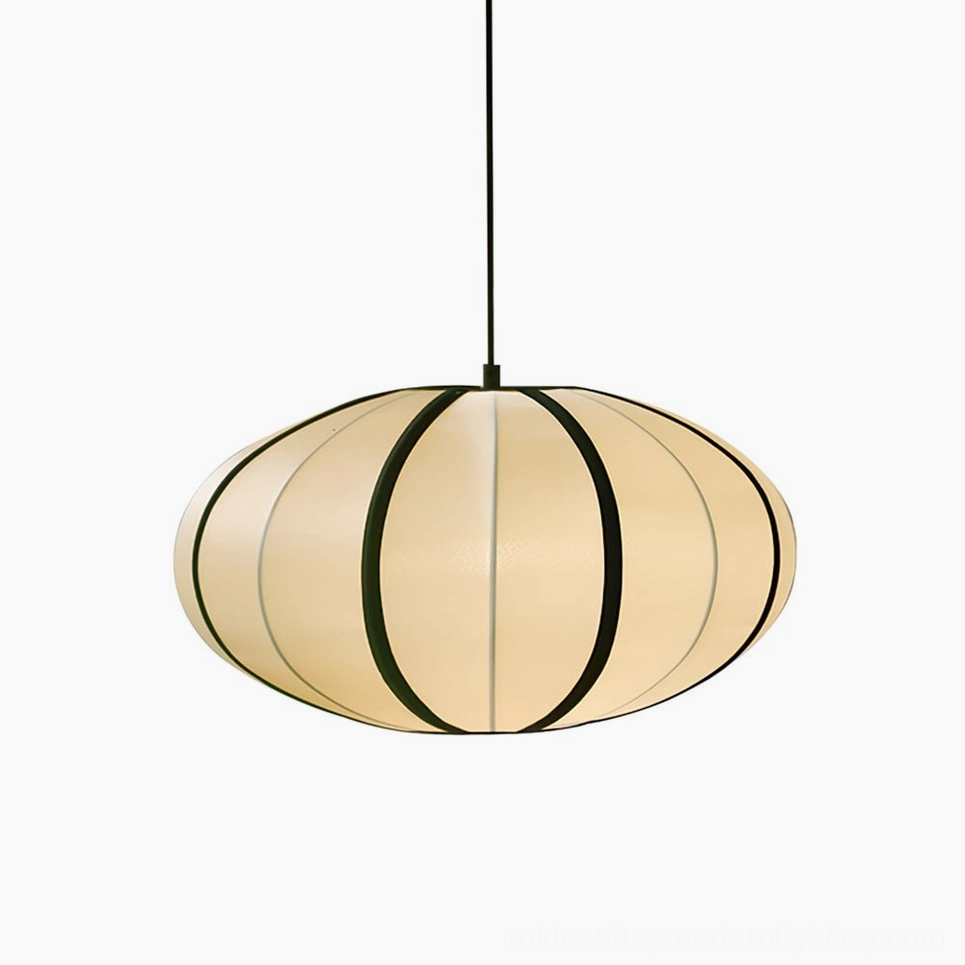 Bombori fabric pendant light, Model A standard sizing, dining room installation