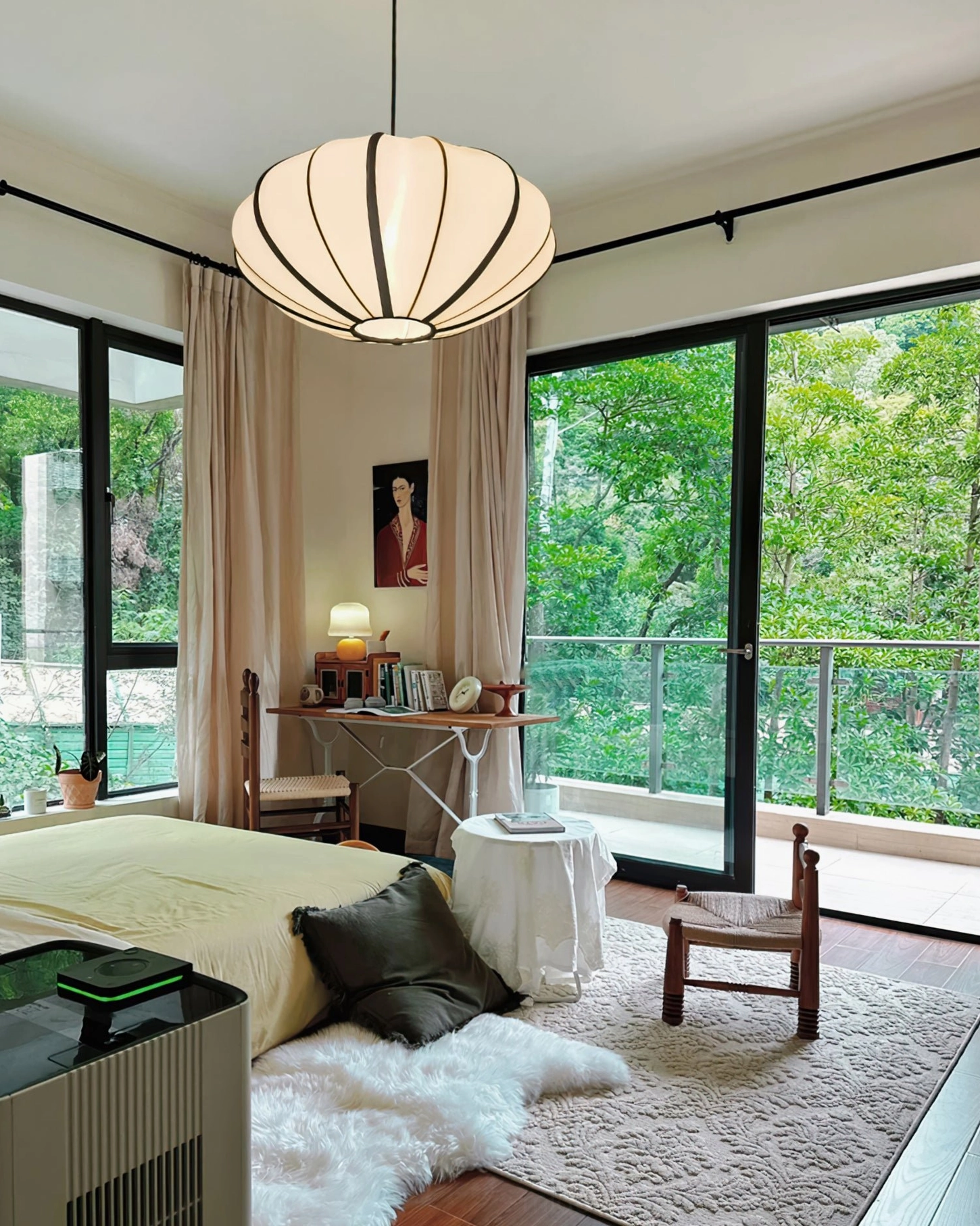 Bombori pendant light, Model C tall statement design in feature installation