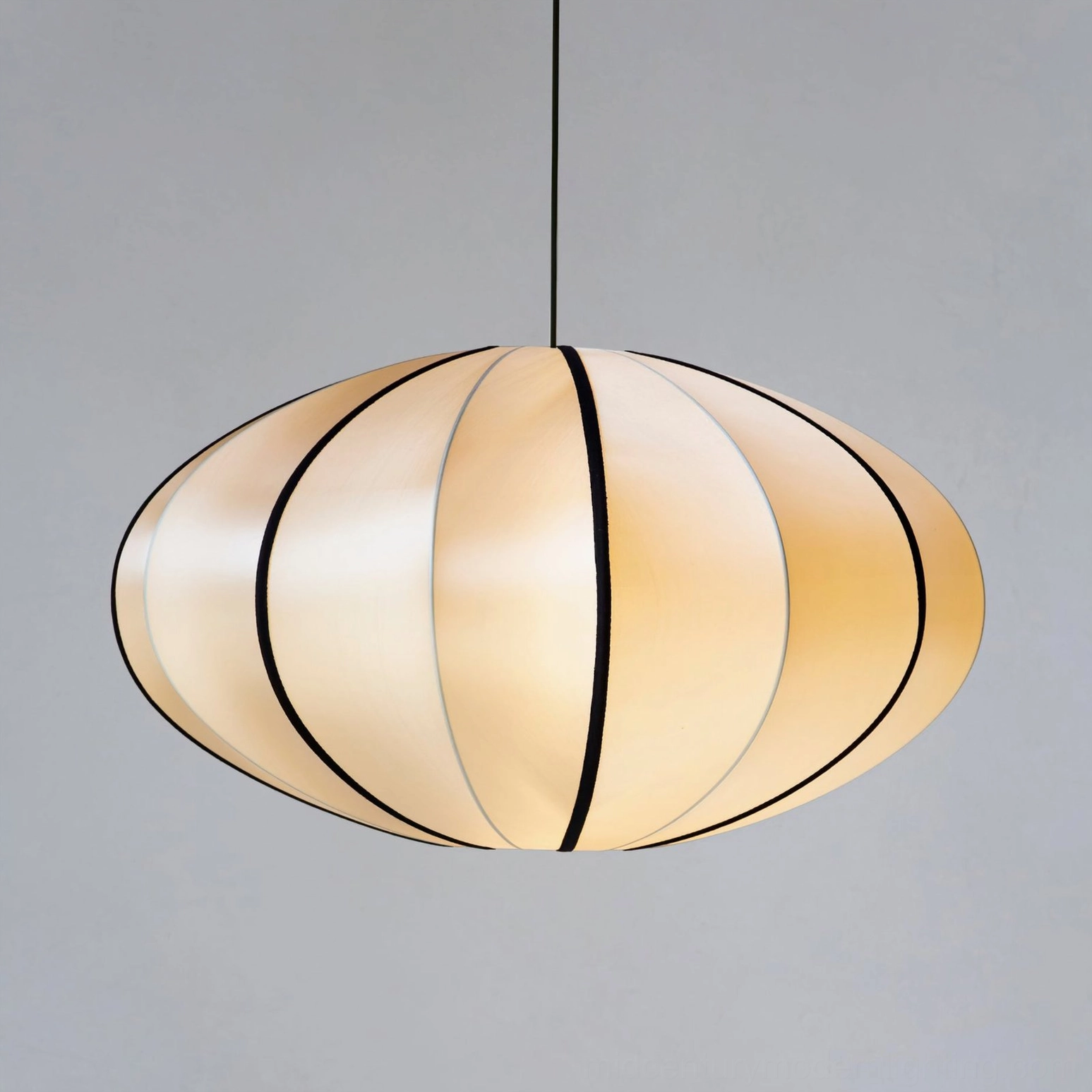 Bombori pendant light in modern dining room with minimalist aesthetic design