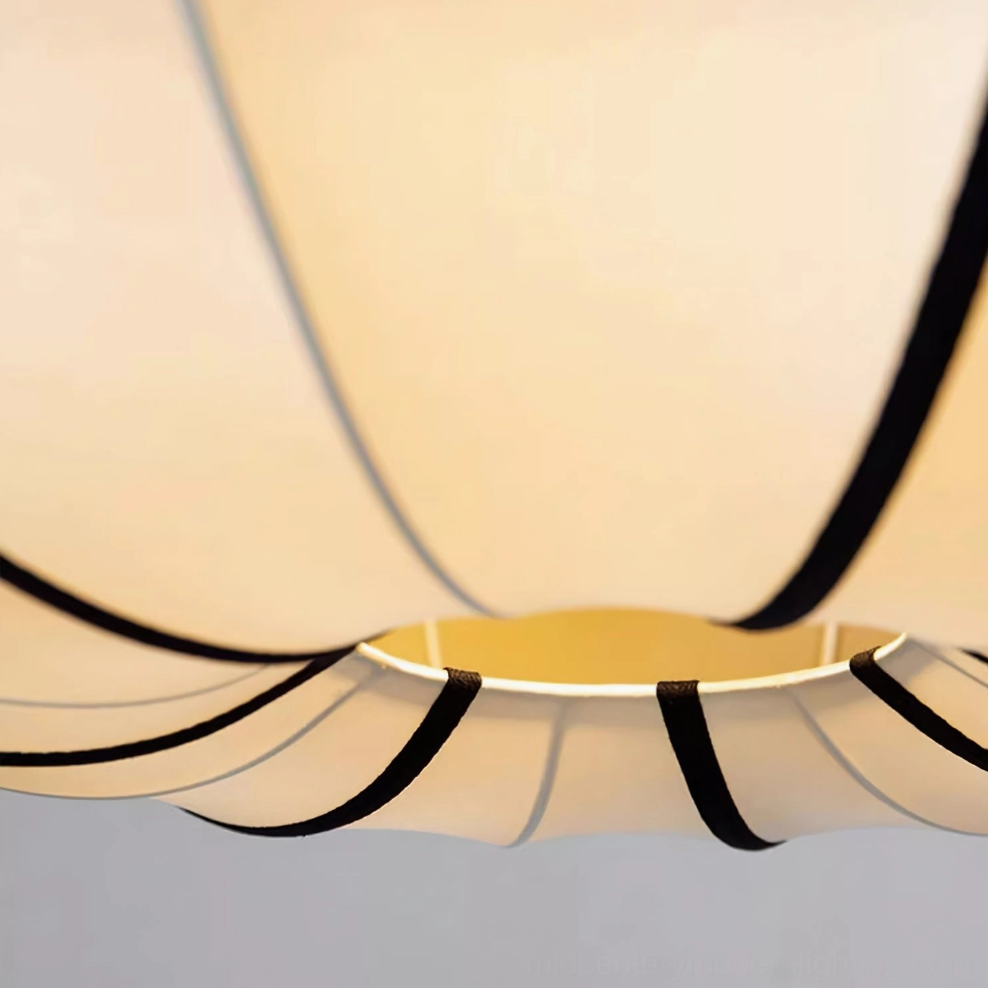 Bombori pendant light in contemporary home with natural wood furnishings