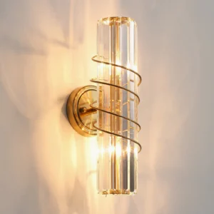 Bonnington illuminated wall sconce casting warm decorative light patterns on textured wall