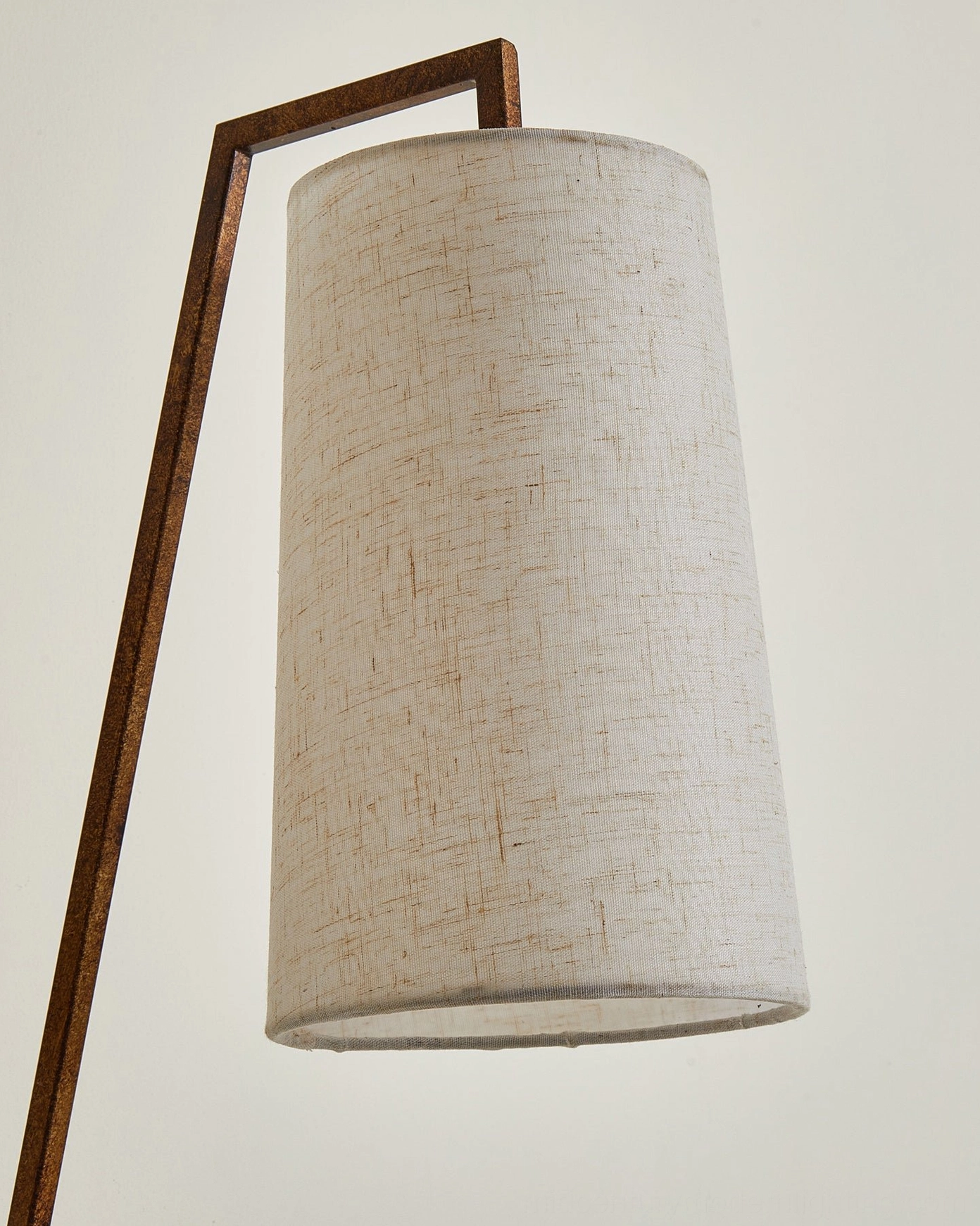 Close-up detail of Bonny lampshade showing woven linen texture and tapered profile, natural fabric weave construction