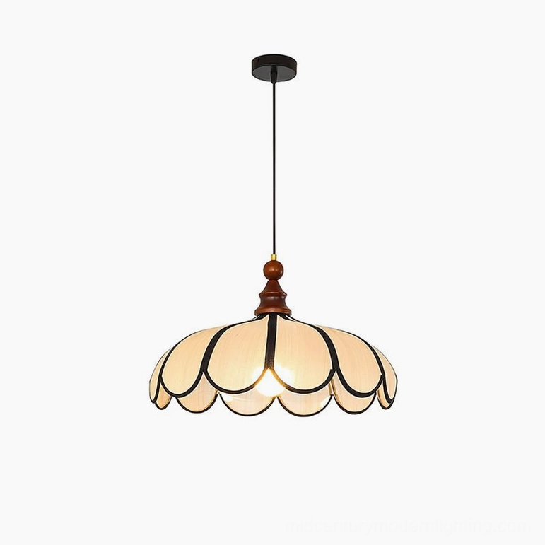 Botan medium scalloped pendant light 50cm diameter, balanced proportions handwoven abaca