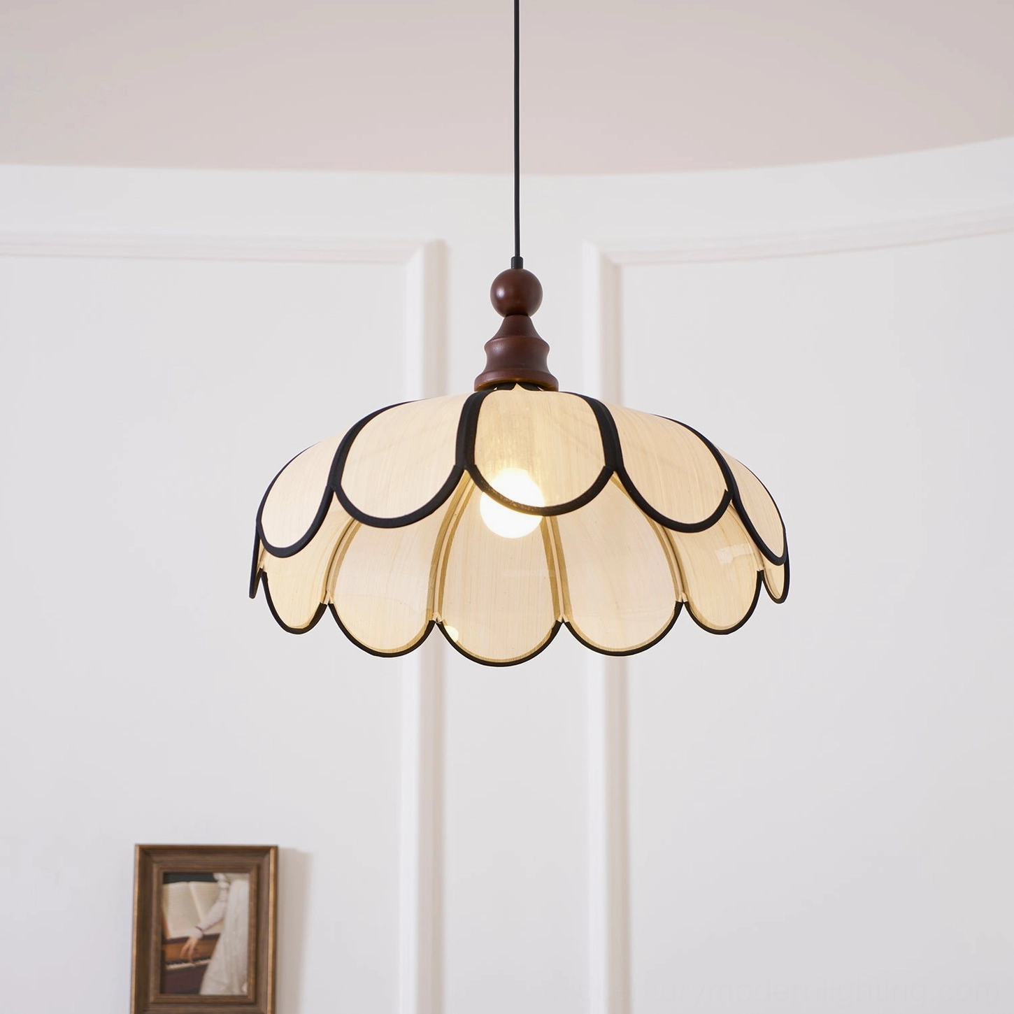 Botan natural abaca pendant light contemporary style, minimalist artisanal lighting