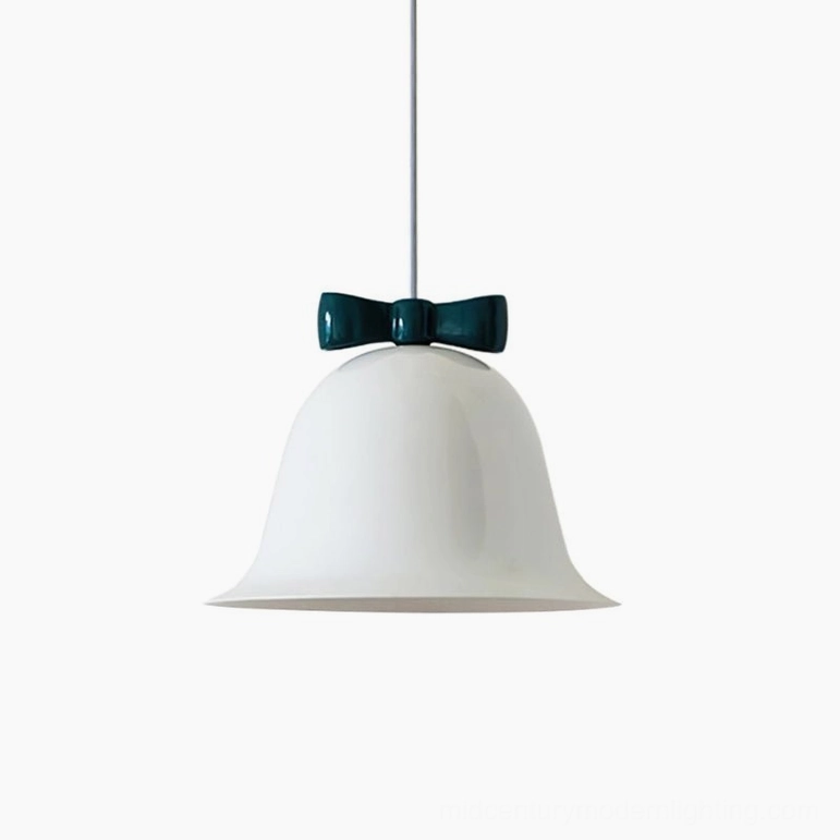 Bow bell pendant lamp blue and white dual-tone variant