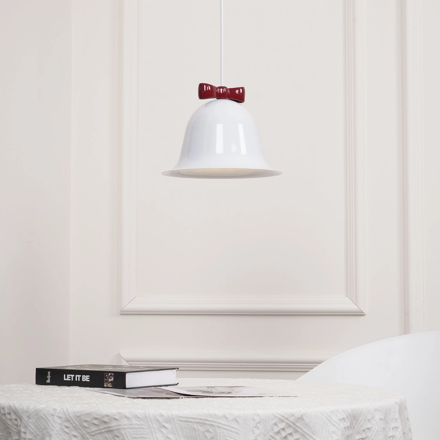 Bow bell pendant lamp complete color palette selection