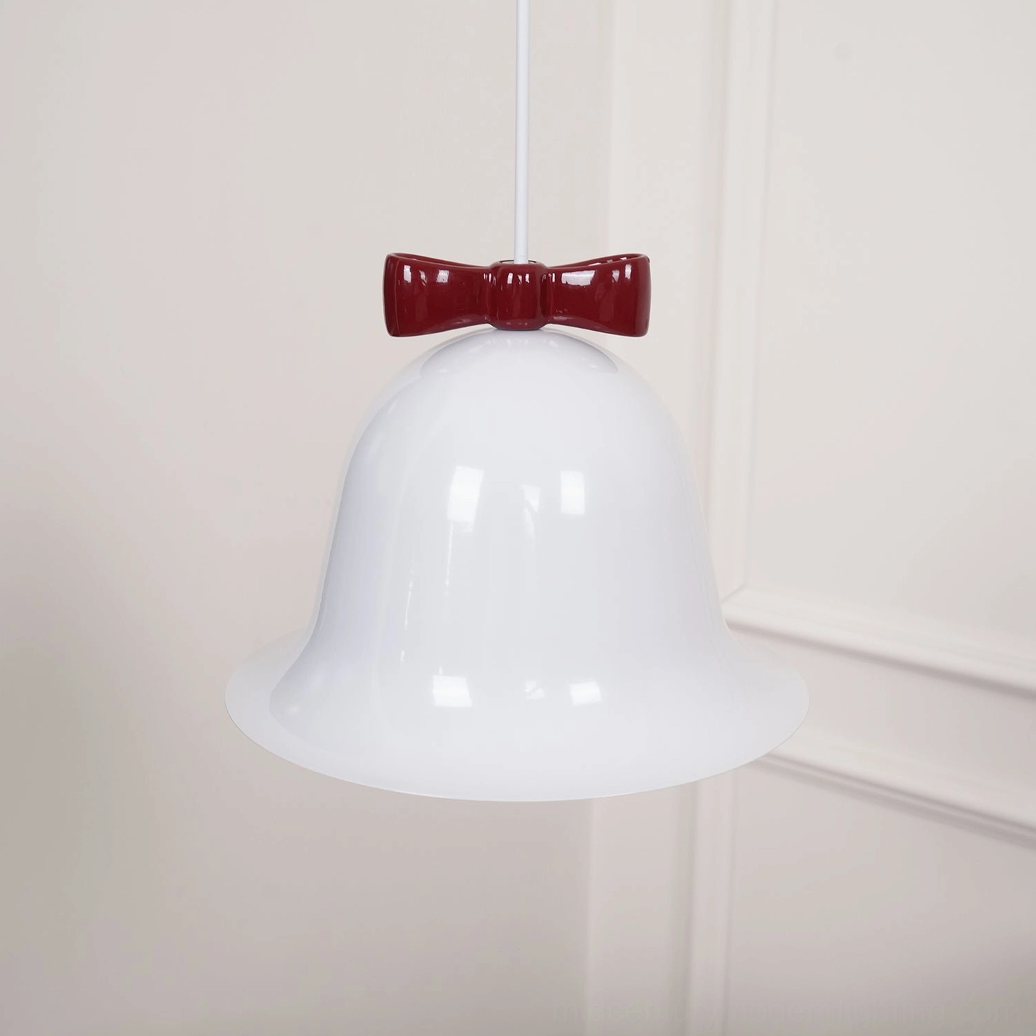 Bow bell pendant lamp light blue soft color choice