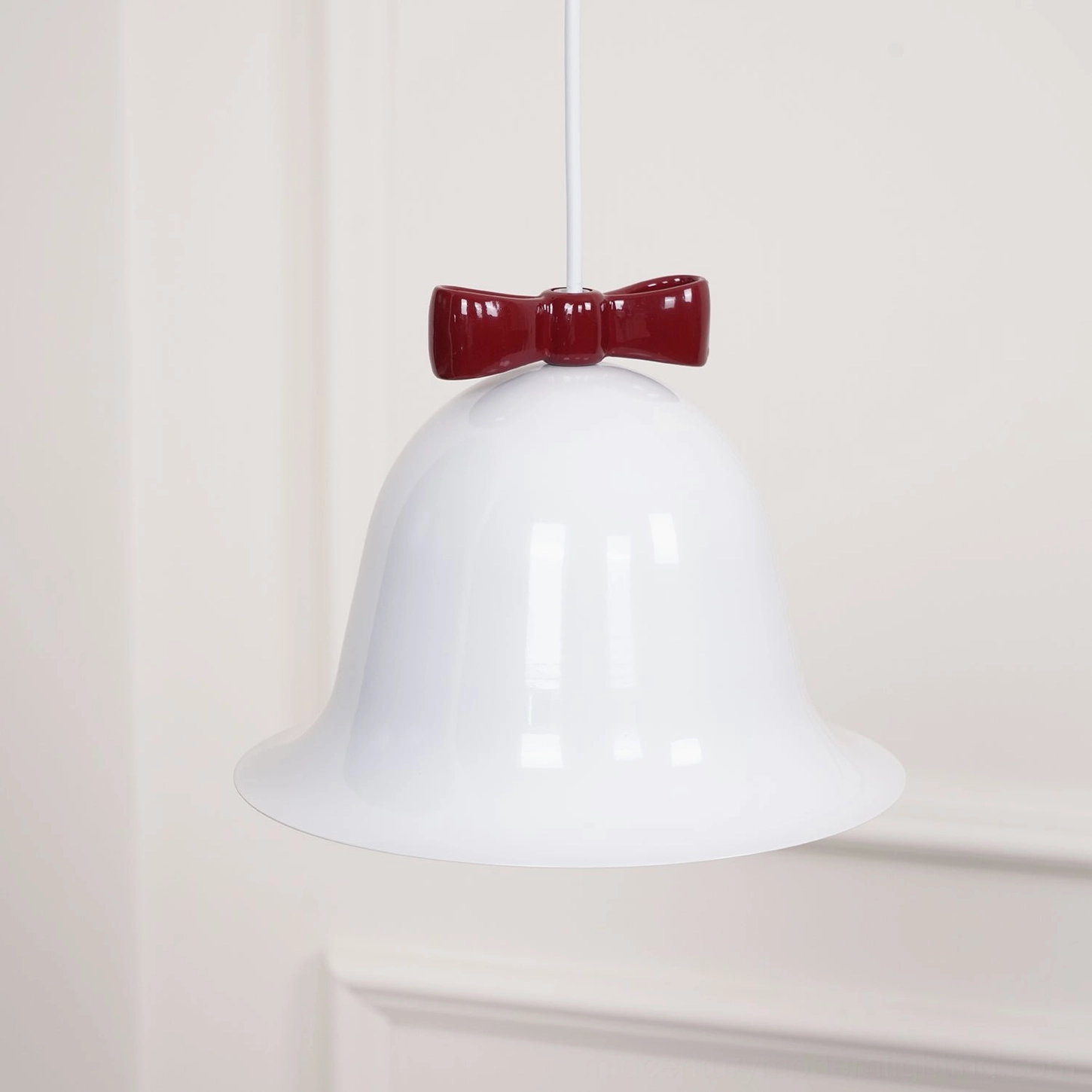 Bow bell pendant lamp color swatch and material quality
