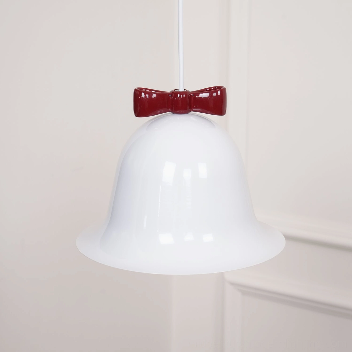 Bow bell pendant lamp pink shade elegant option