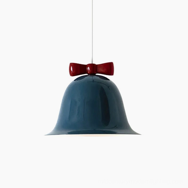 Bow bell pendant lamp red and blue two-tone combination