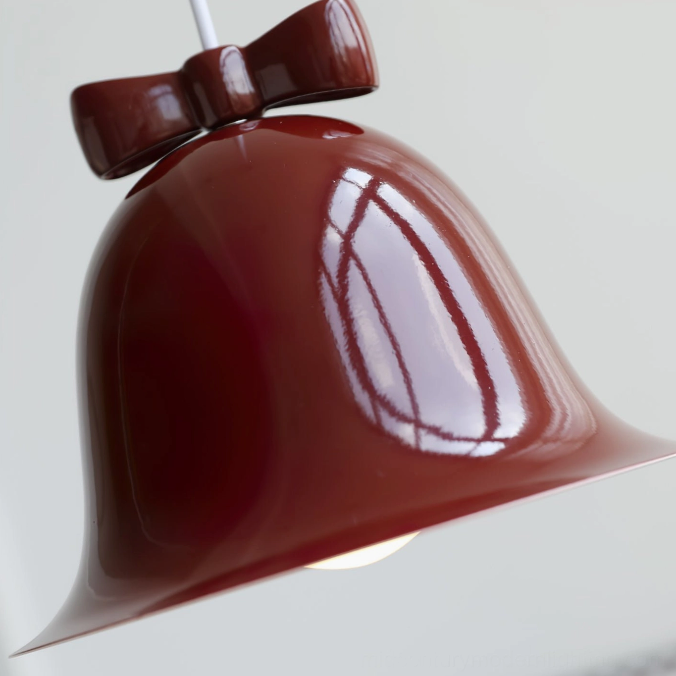 Bow bell pendant lamp side view bedroom accent lighting
