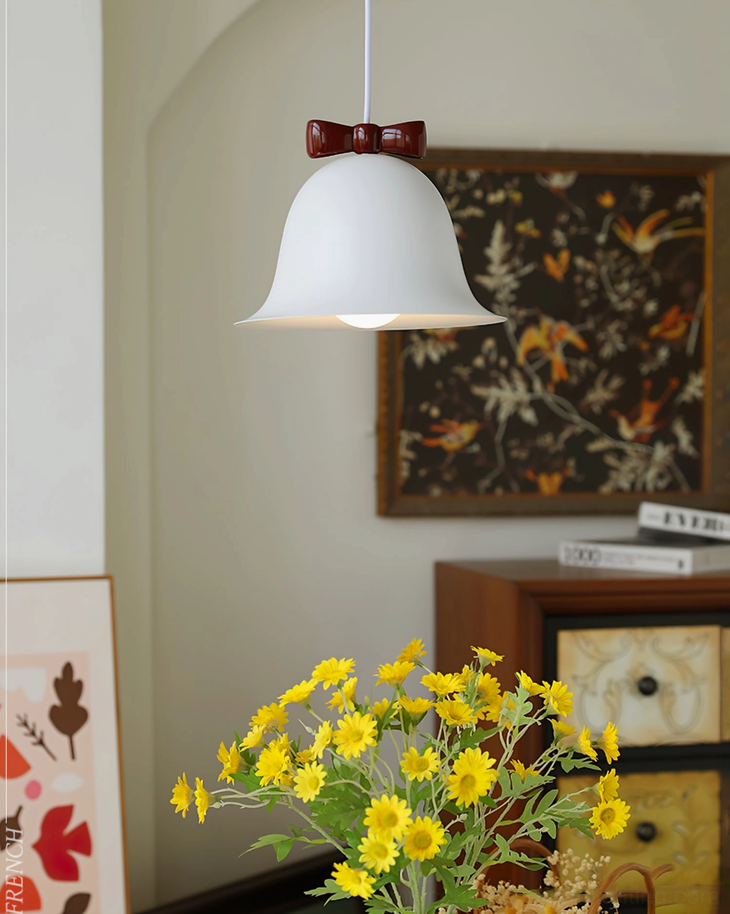 Bow bell pendant lamp warm home ambiance interior lighting