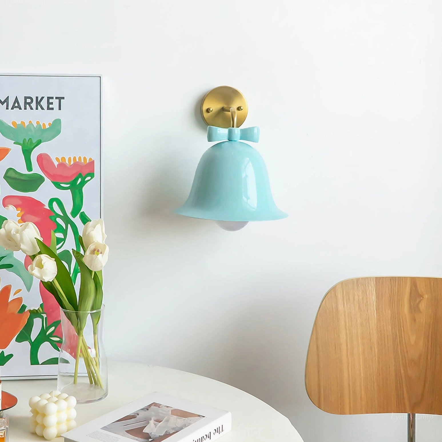 Bow Bell Wall Lamp mid-century modern sconce with decorative bow accent detail
