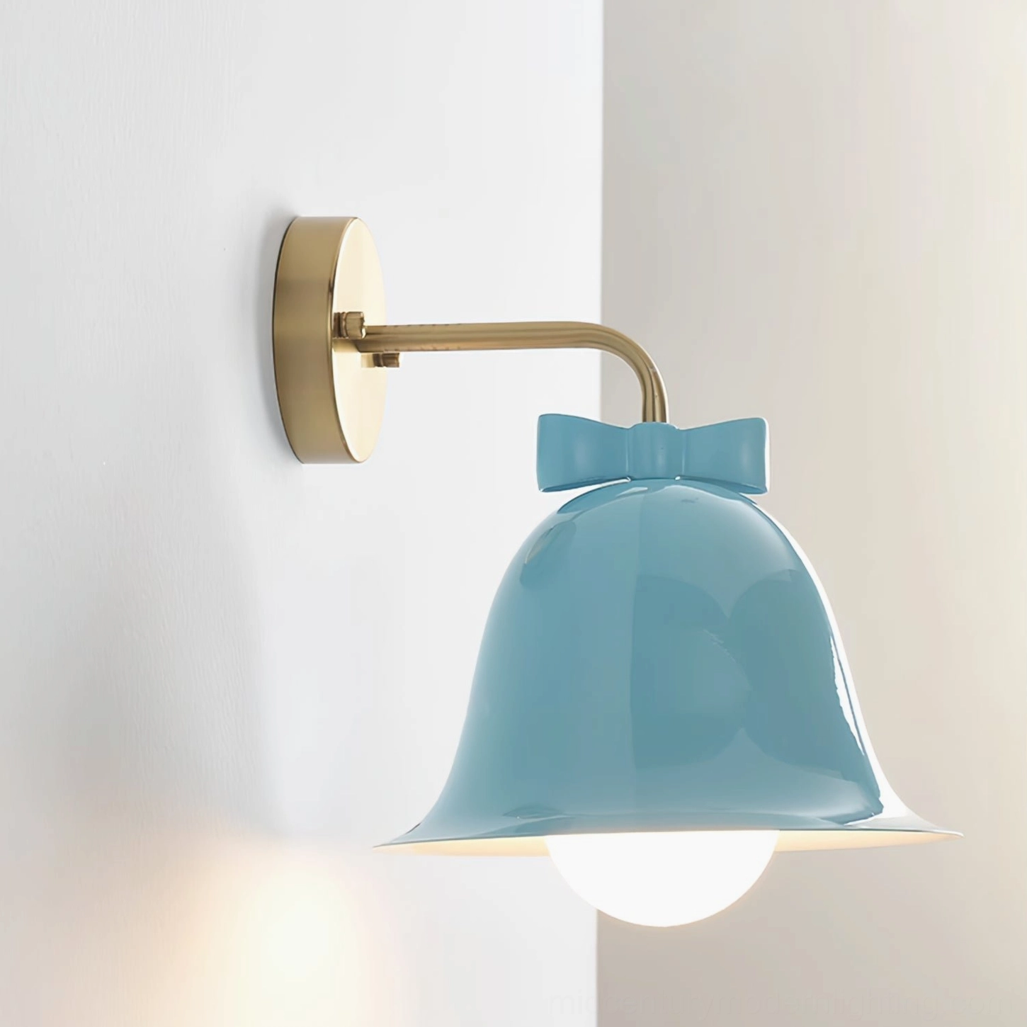 Bow Bell Wall Lamp three-quarter view showing decorative bow and bell-shaped body
