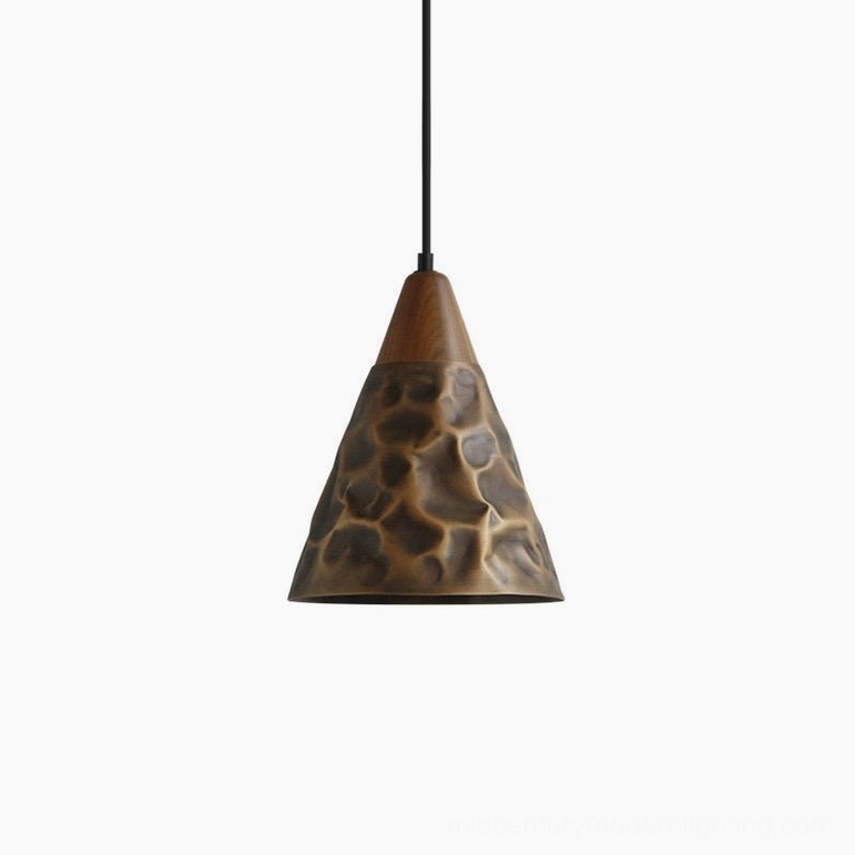 Boyd brass pendant lamp Model B generous diameter sculptural form contemporary pendant lighting