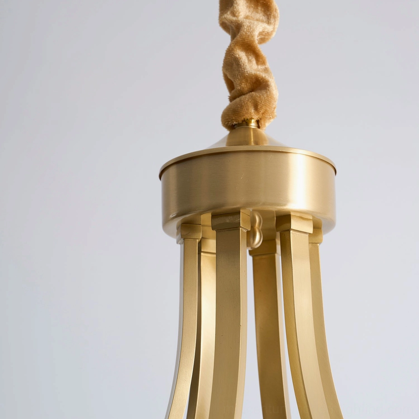 Brass chandelier mid-century modern aesthetic design inspired sculptural light fixture