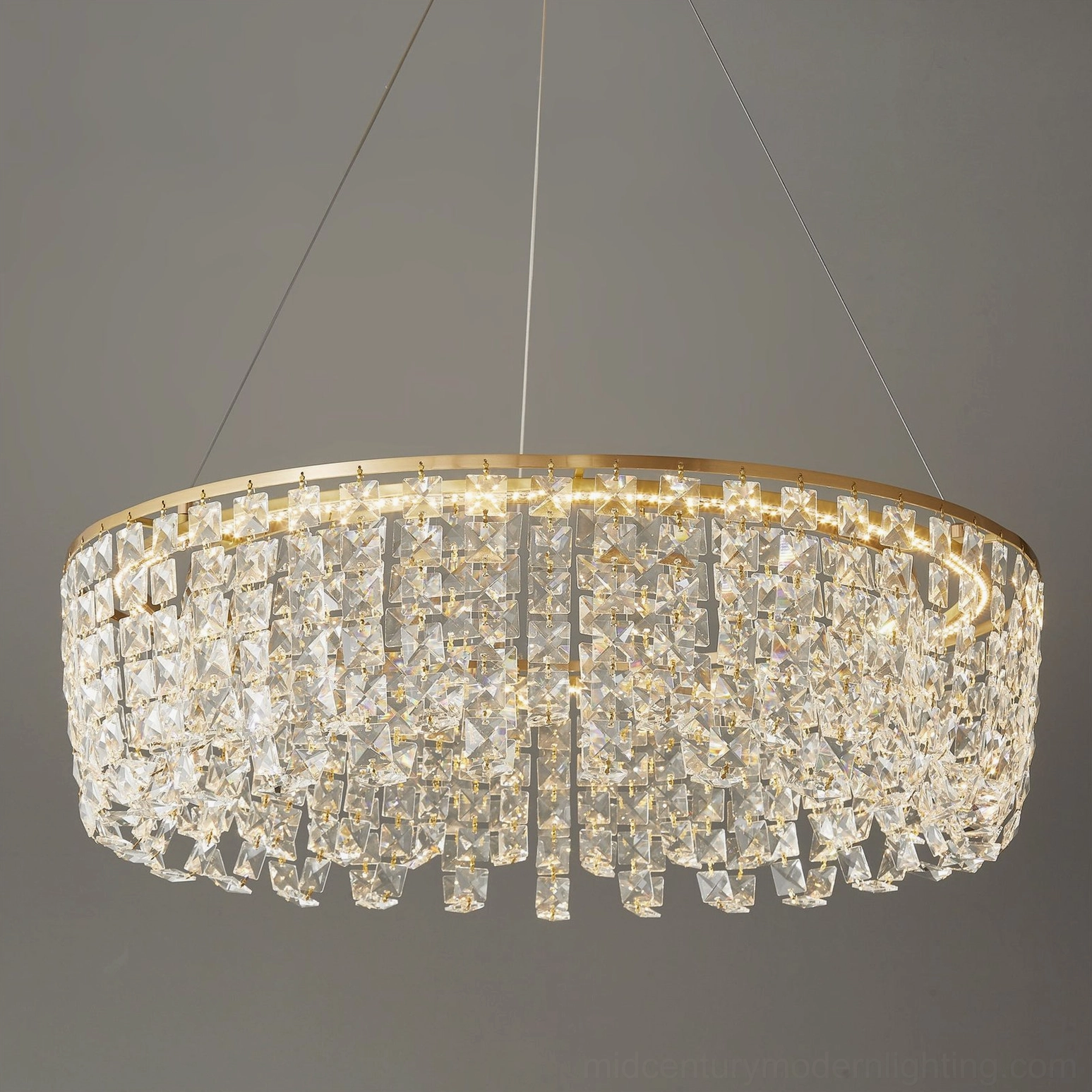LED integrated chandelier showing warm color temperature lighting option