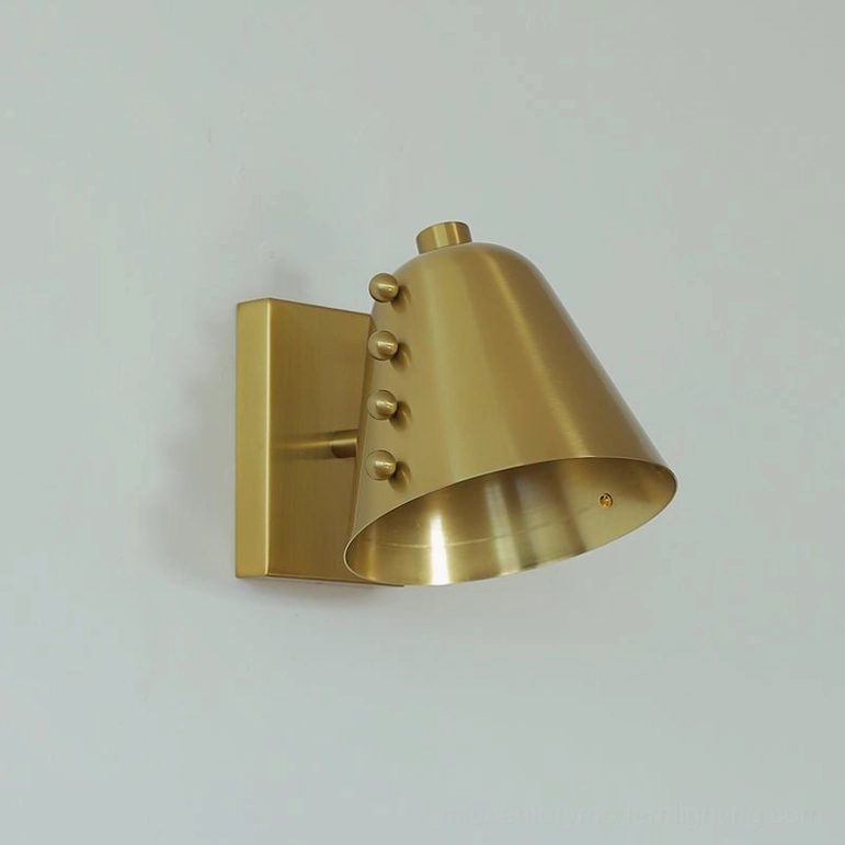 Brass gold geometric wall sconce product image studio lighting clear product presentation