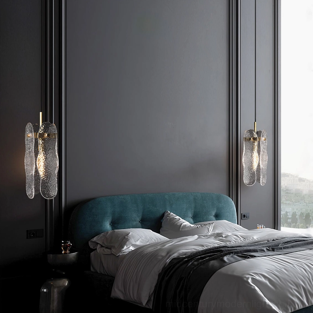 Premium brass pendant lamp polished gold finish minimalist aesthetic