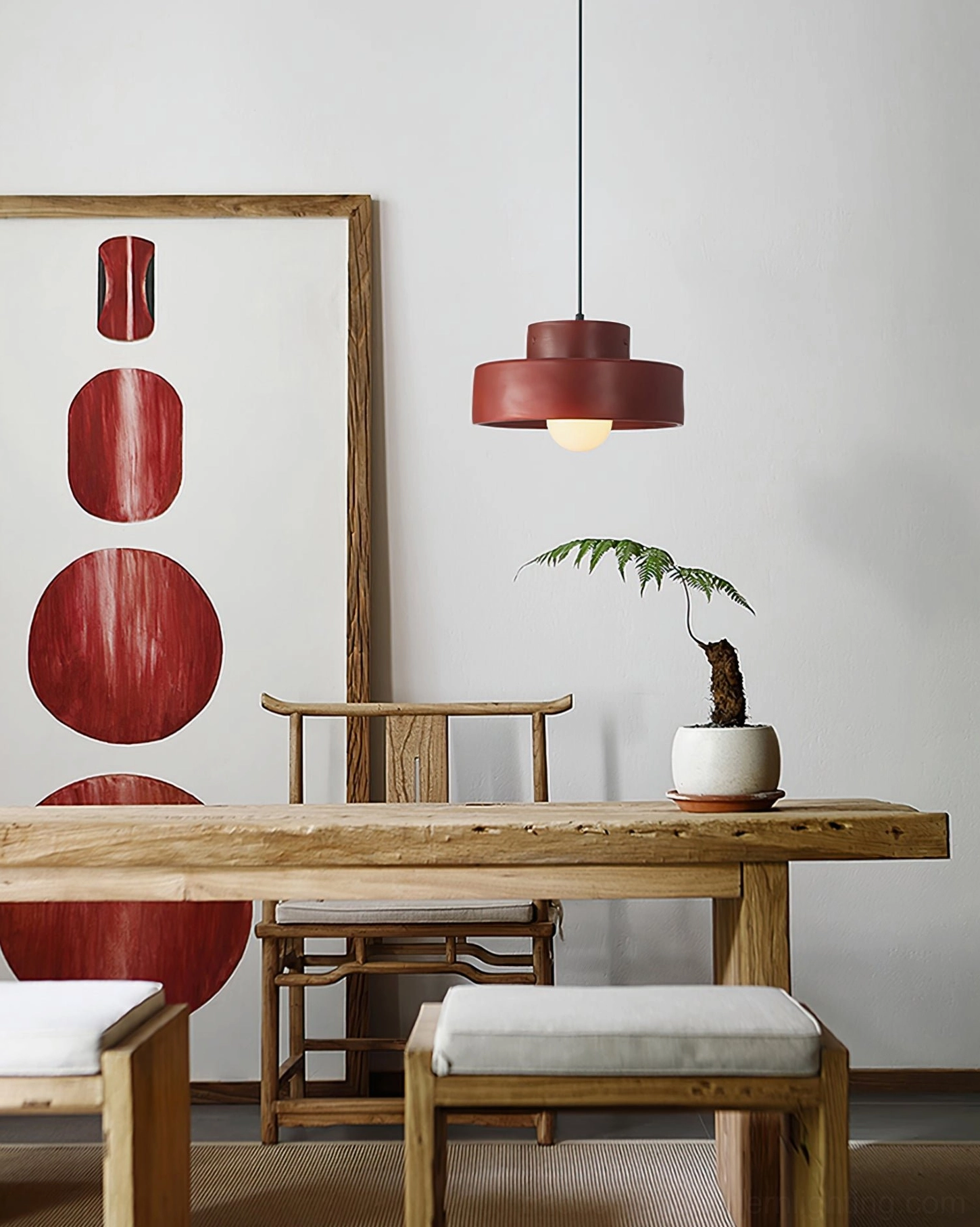 Bray burgundy pendant lamp warm minimalist oriental style dining interior