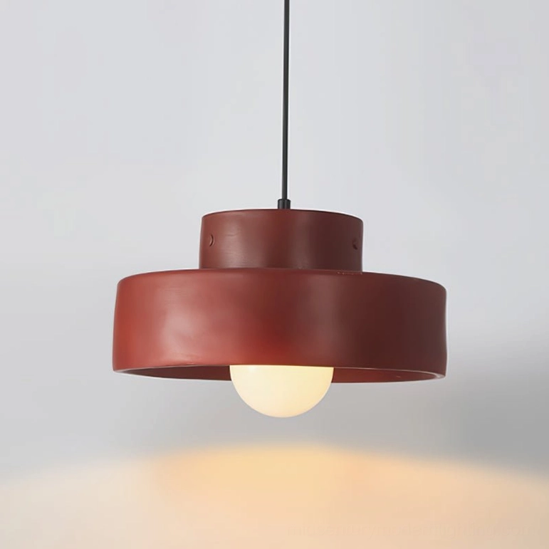 Bray tiered pendant lamp burgundy red matte shade contemporary ceiling light