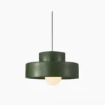 Bray tiered pendant lamp dark green matte finish front view minimalist modern design