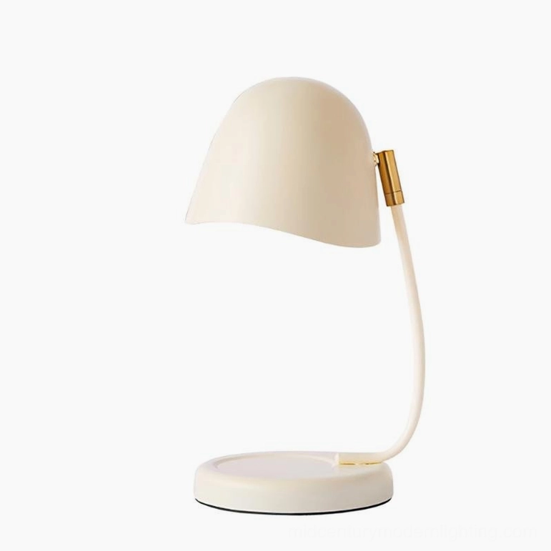 Beige Breez candle table lamp lifestyle photo on neutral home interior surface with ambient lighting