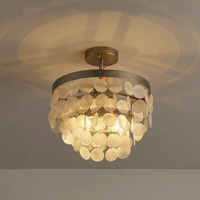 Brielle ceiling light in contemporary bedroom with minimalist decor and neutral color scheme