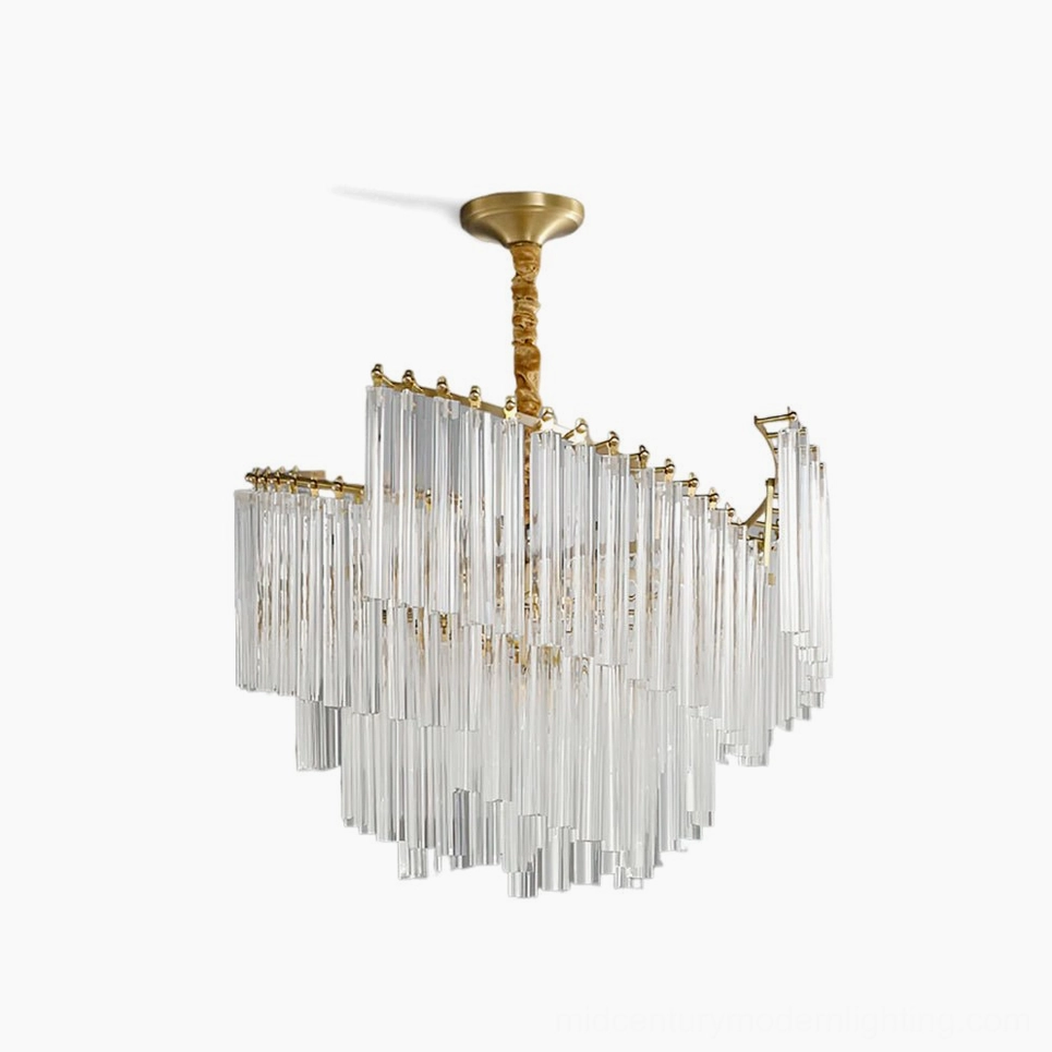 Brinicle crystal chandelier product showcase with multiple viewing angles