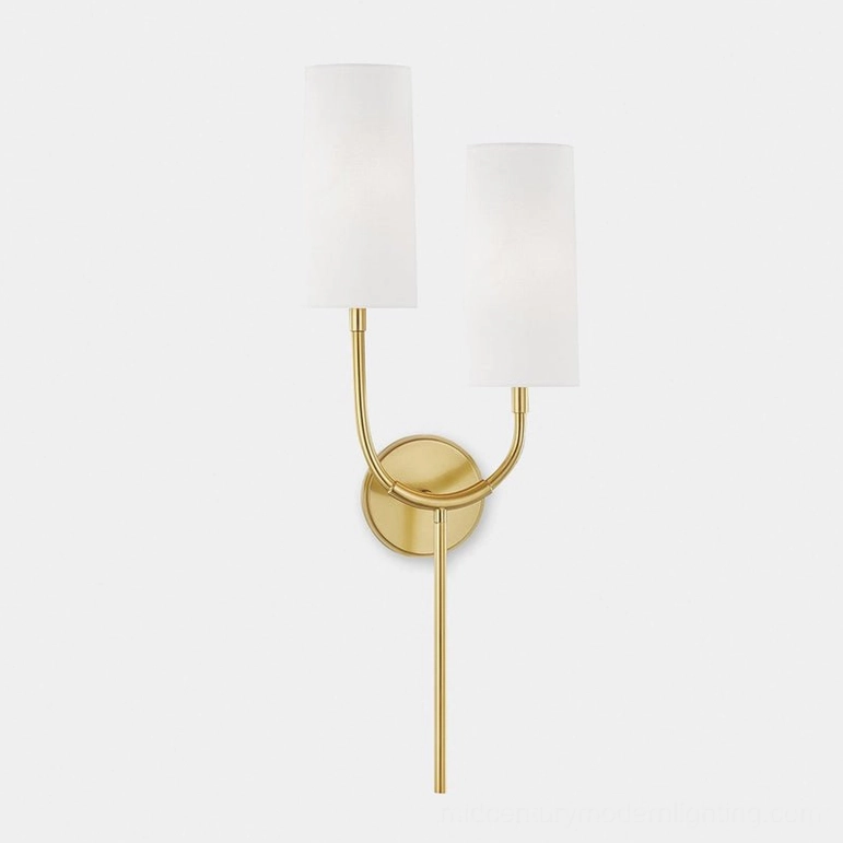 Brio brass wall sconce mid-century modern double-arm design minimalist aesthetic product photo