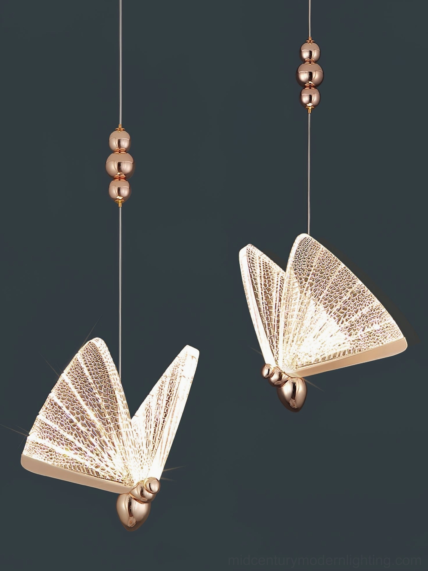 Butterfly pendant light ceiling fixture mounting
