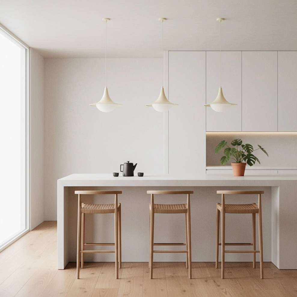 Cabana Pendant Light multiple pendant installation in dining space, Nordic minimalist pendant cluster design