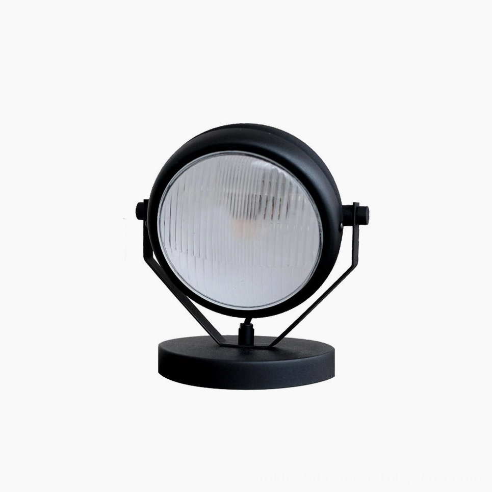 Cadillac industrial table lamp in black matte finish - studio product photography showing scale and design proportions