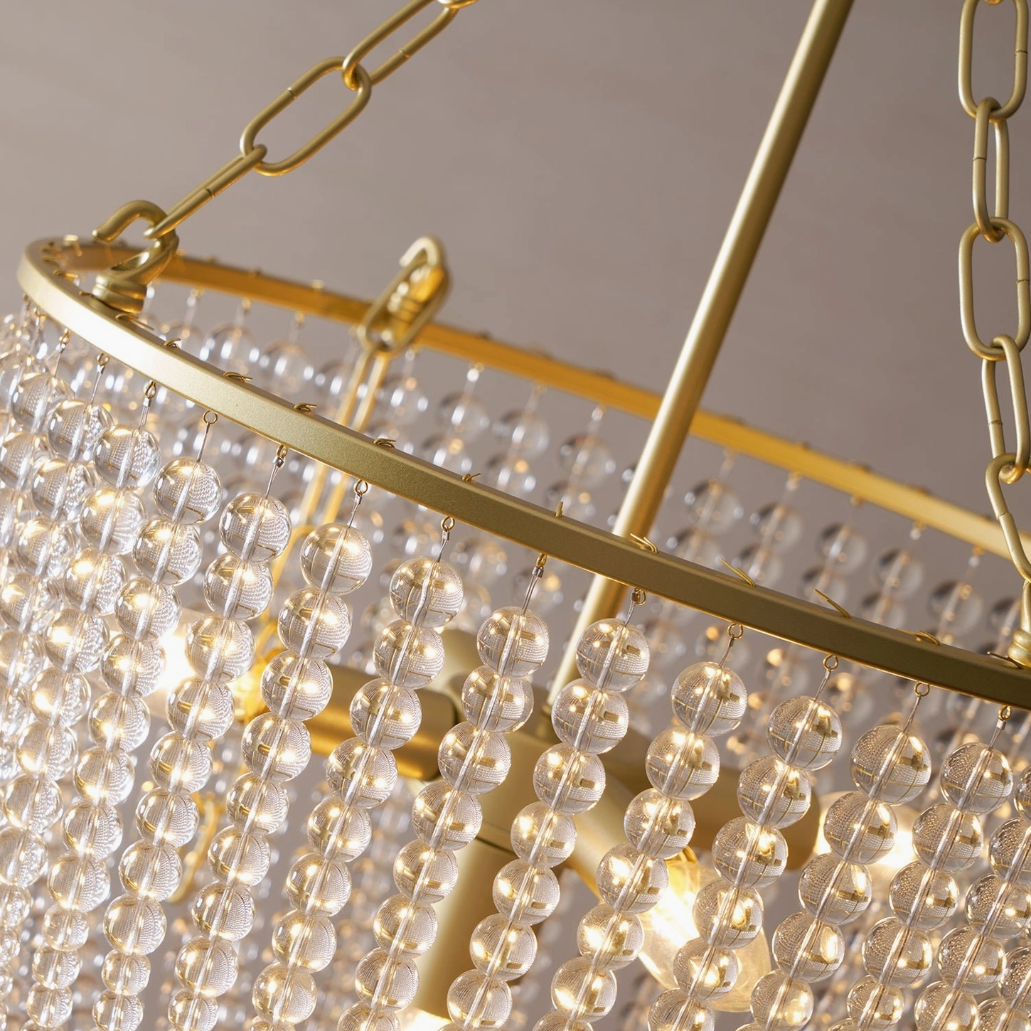 Campana chandelier installed in elegant interior demonstrating scale and proportions in room setting