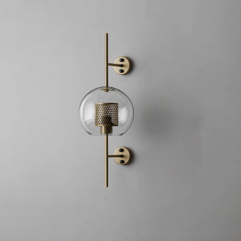 Modern glass sconce with capsule form and honeycomb interior construction