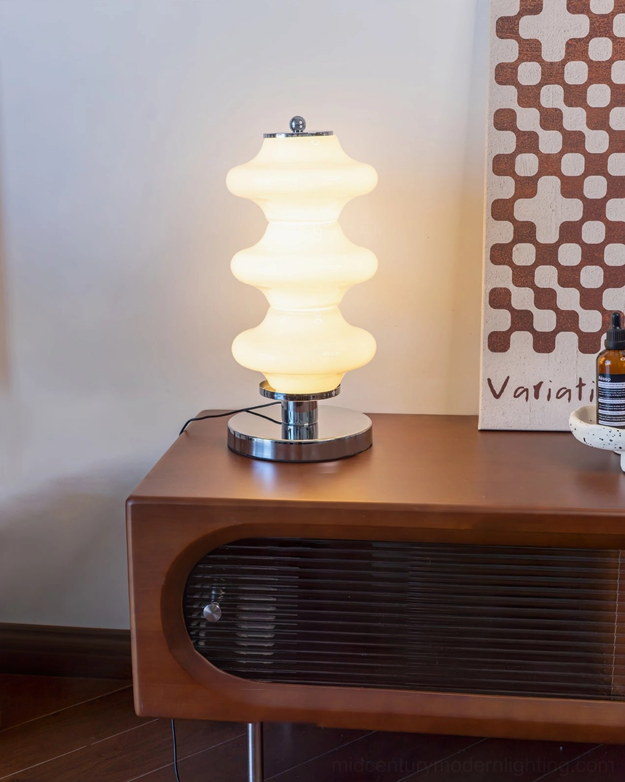 Carlo midcentury modern lamp demonstrating authentic 1950s-60s design language with clean lines and sculptural form