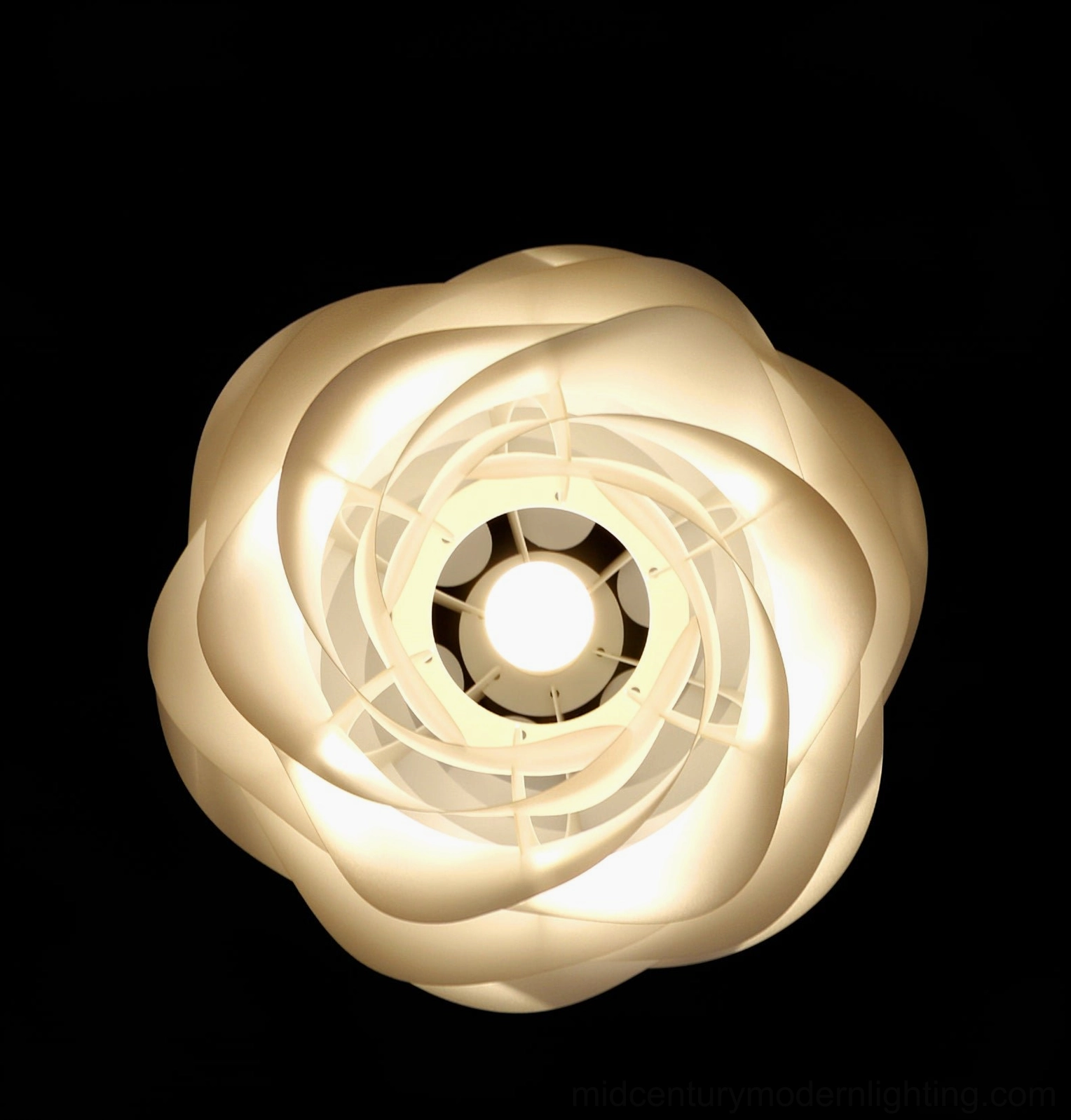 Carmina wavy petal pendant light installation in contemporary interior space, Nordic design aesthetic