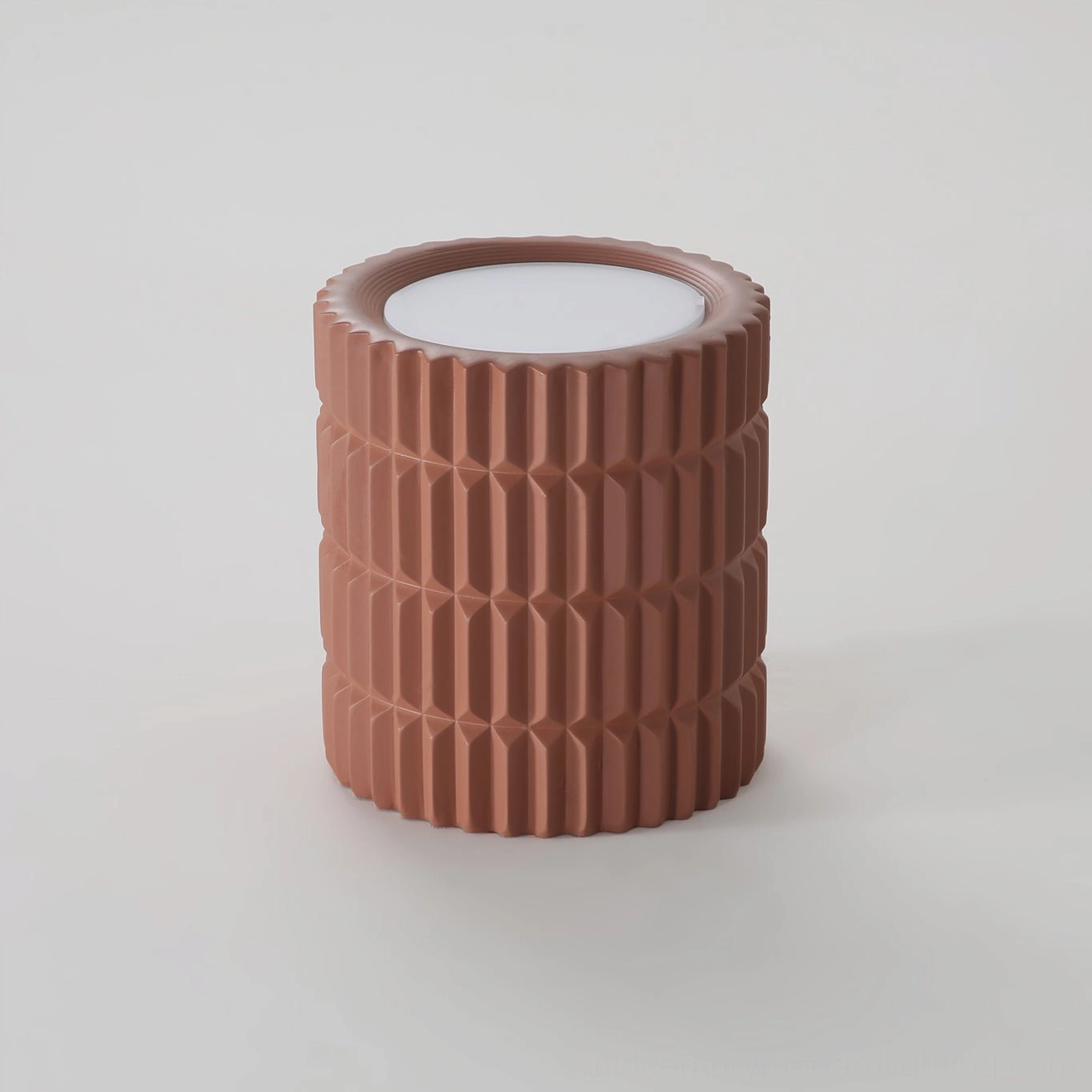 Carran ribbed ceiling fixture architectural lighting element, geometric sculptural form