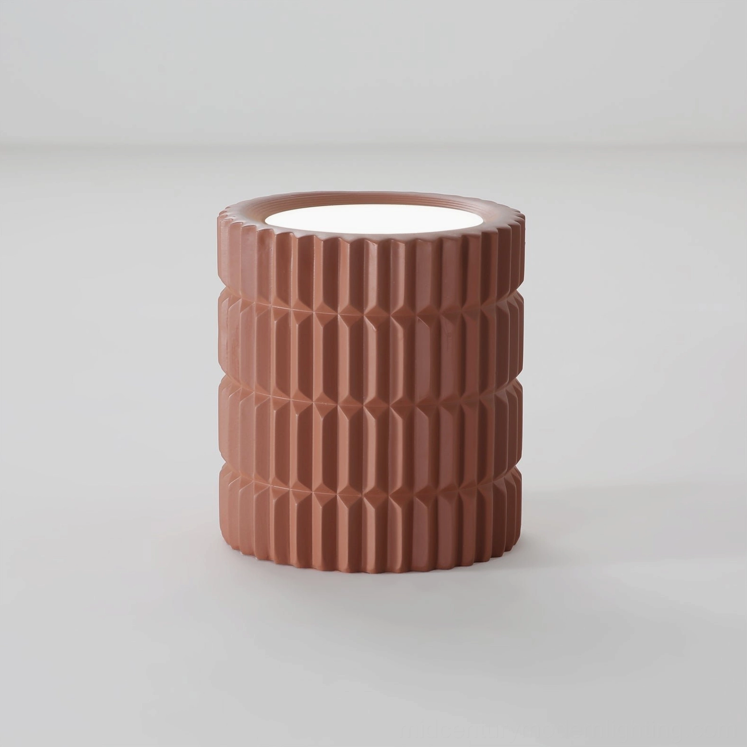 Carran modern fluted lamp vertical ribbed surface detail, matte sculptural finish