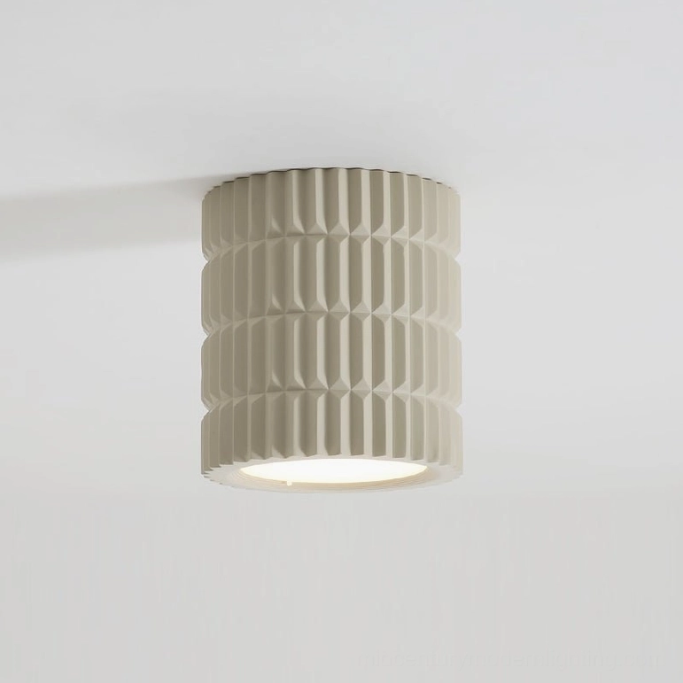 Carran modern ceiling lamp in milk coffee neutral finish, contemporary minimalist design