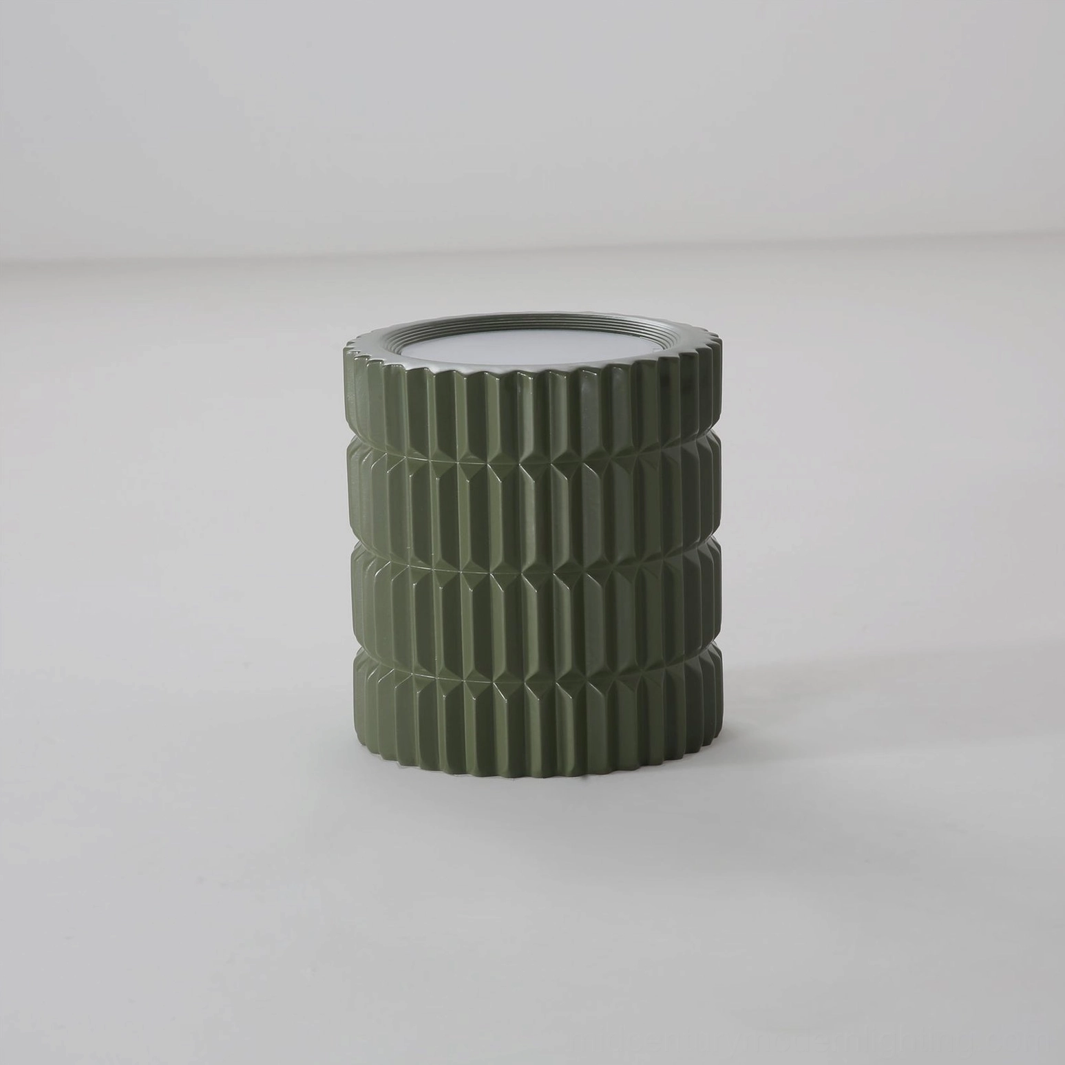 Carran ceiling fixture sage green finish, contemporary modern lighting design sculpture