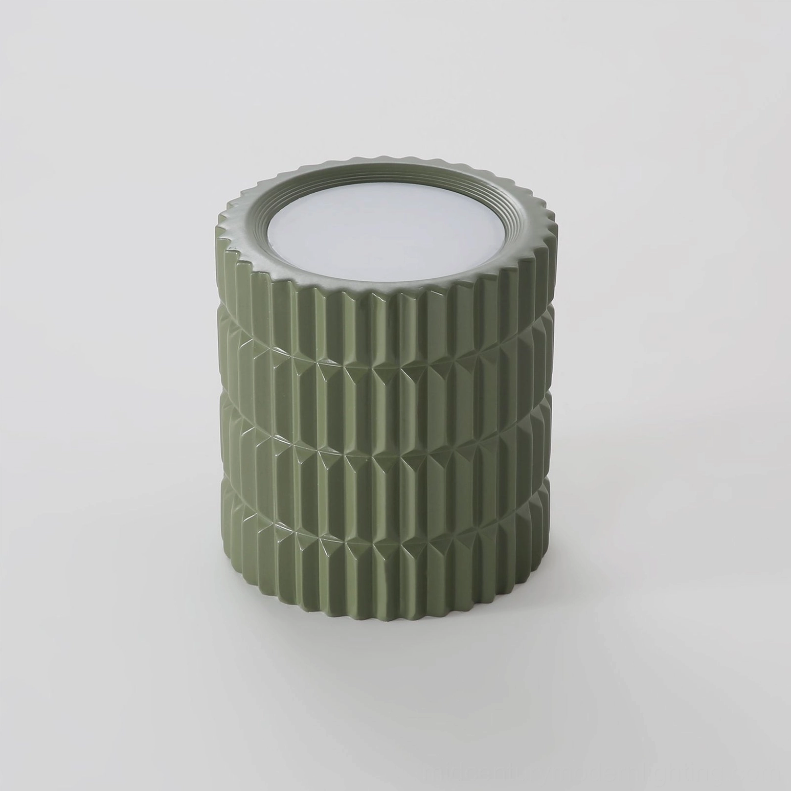 Carran modern ceiling lamp textured cylindrical form, design-forward lighting statement piece