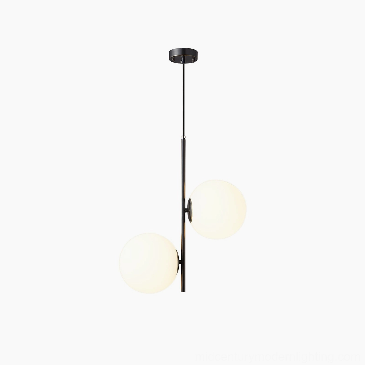 Castell mid-century modern pendant lamp full product presentation showing complete fixture assembly and design details