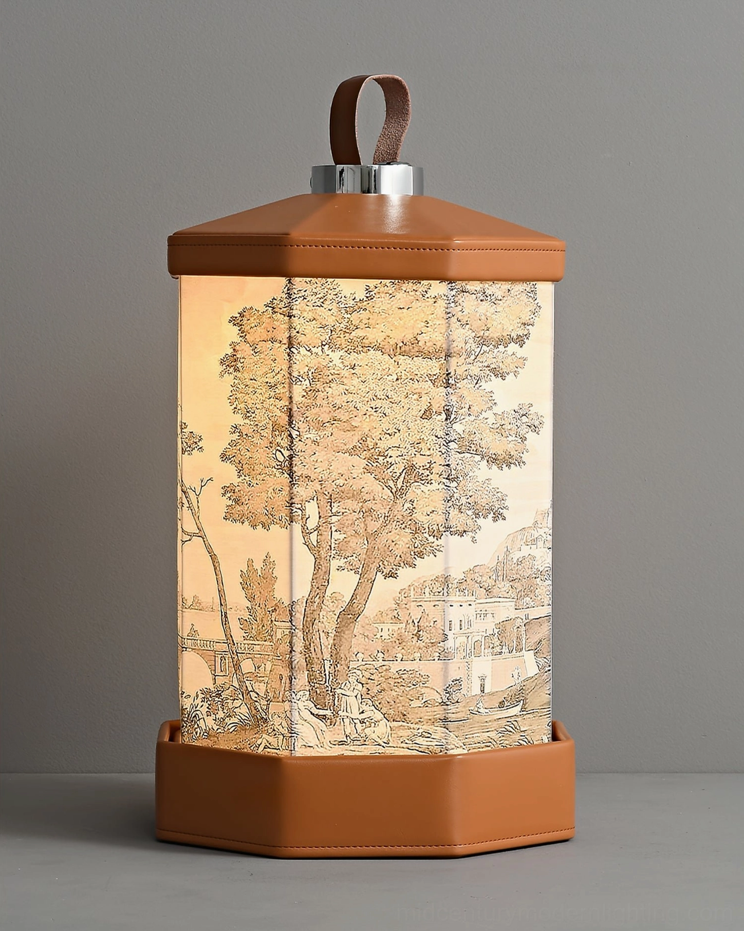 Castle portable table lamp showing white finish option with hexagonal fabric shade design, versatile cordless LED lighting for modern home interiors