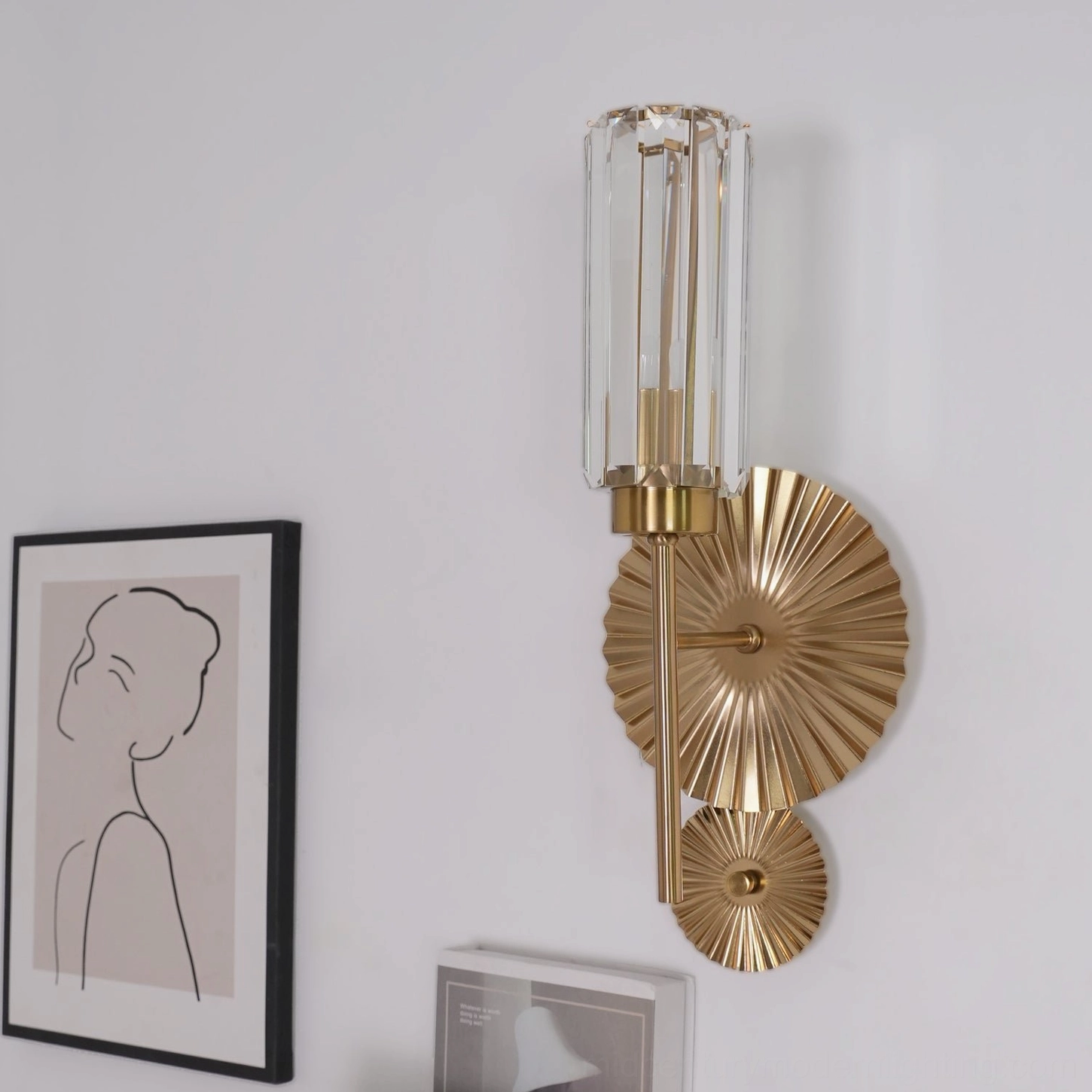 Cecily wall sconce elegant brass and crystal combination modern luxury home lighting fixture